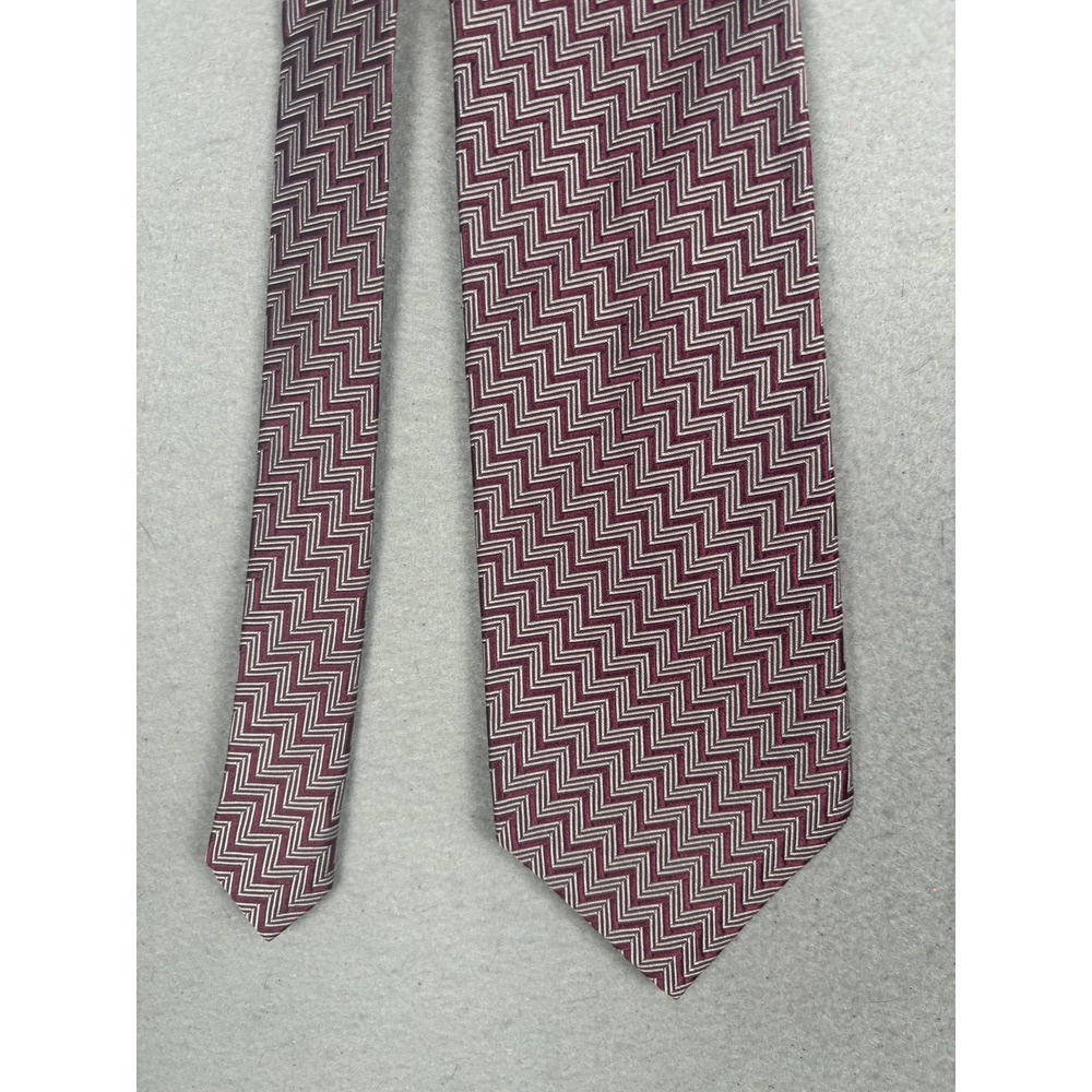 Lauren Ralph Lauren Tie Mens Red Herringbone Silk Hand Finished Made USA